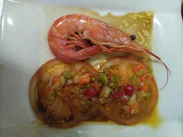  LANGOSTINO CON VINAGRETA AL HUEVO