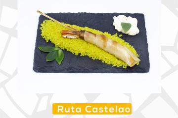 ESPIRAL DE LANGOSTINO CON QUEIXO GALEGO E KIMCHI