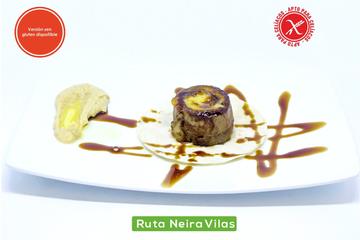 Roll de croca con queixo palosanto e champiñóns