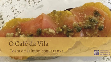 TOSTA DE SALMÓN CON LARANXA 