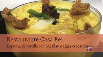 ESPUMA DE TORTILLA CON BACALLAU E ALGAS CROCANTES