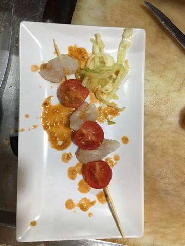 Pincho de rape con salsa a la marenga